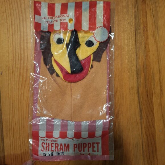 Sheram Felt Hand Puppet By Luci P10 Don Lion 9x5" Original Vintage Sealed - Picture 1 of 9